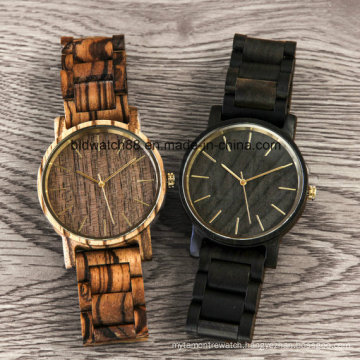 Unique Japan Movt Quartz Zebrawood Wooden Watch for Man